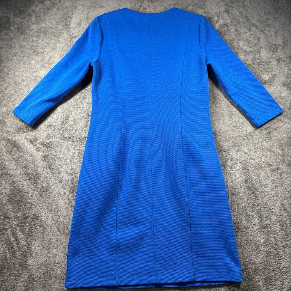 Boden Ellen Ottoman Shift Dress Ribbed Knee Length Business Modest Blue 8 P265 - Picture 4 of 9